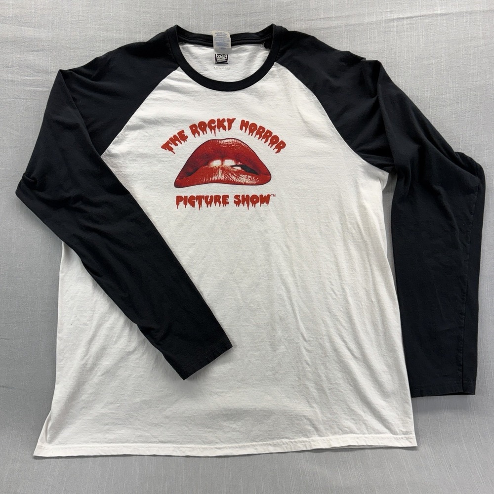 Rocky Horror Picture Show Logo Raglan T-Shirt Men's XL Black White 20th Century